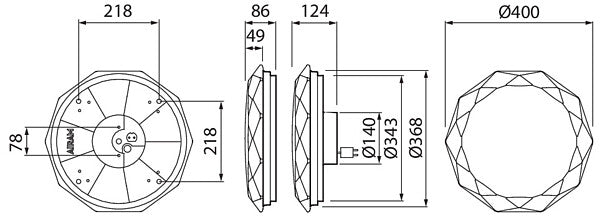 22W, 1600lm, Gaia Starlight IP20, 2700K-6500K, 400mm, Dimmable LED Ceiling Airam 