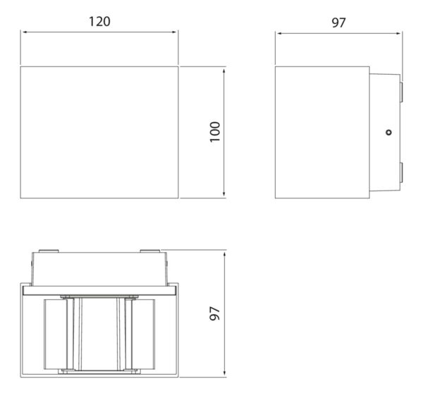 10W, 700/800lm Brick Double IP65, IK06, White and Gray LED Wall Lamp Airam 