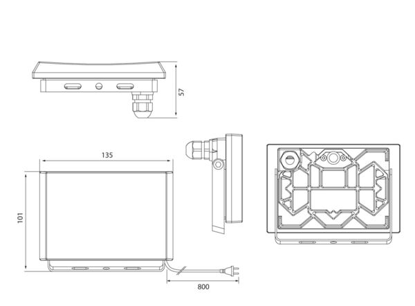 20W, 1600lm, AirFlood IP44, 4000K, IK08, LED Floodlight Airam 