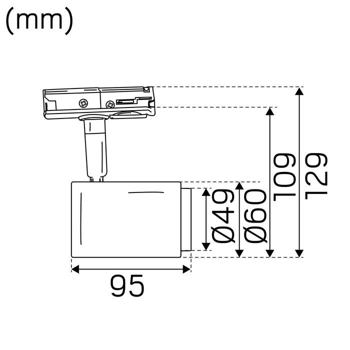 30W, 1860lm Focus Track Micro Kit Tune 1-phase IP20, Dimmable LED spotlight set Hidealite