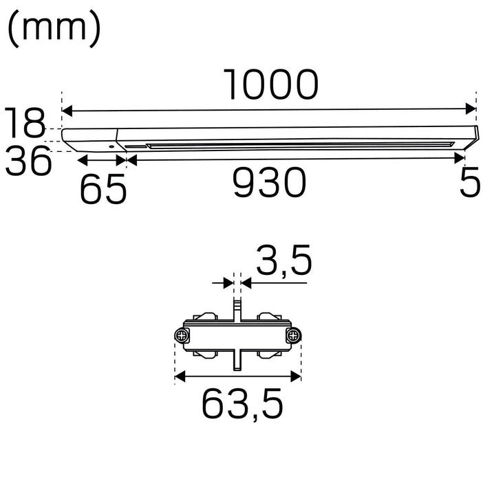 30W, 2040lm Focus Track Micro Kit 1-phase IP20, 3000K Dimmable LED spotlight set Hidealite