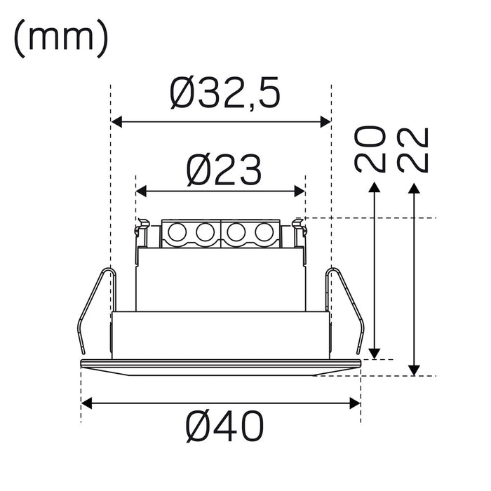 1.2W, 60lm Core Smart Tilt IP44 Dimmable LED downlight Hidealite