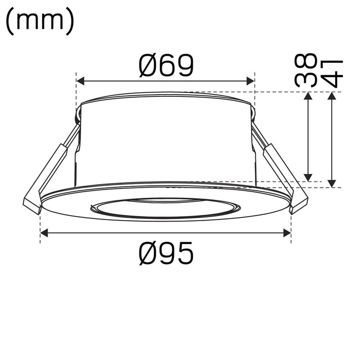 7.5W, 610lm Optic L quick ISO, IP44, valkoinen, 2700K LED-alasvalo -Hide-a-lite - Lumenled Oy