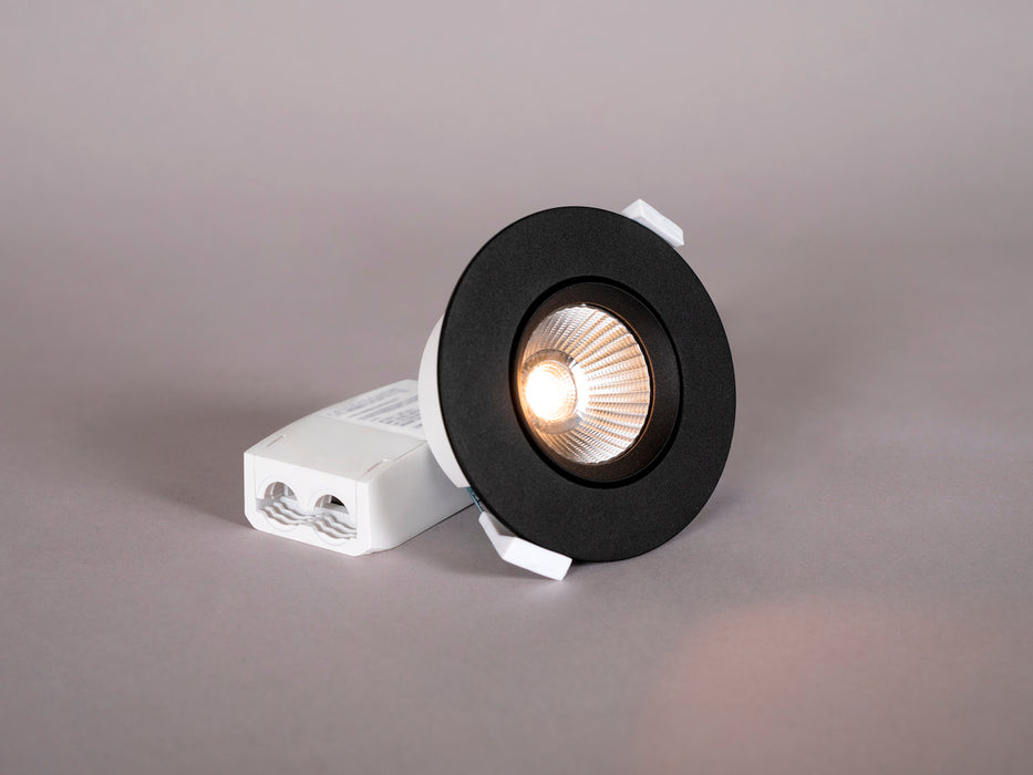 7.5W, 640lm Optic L quick ISO, IP44, musta, 3000K LED-alasvalo -Hide-a-lite - Lumenled Oy