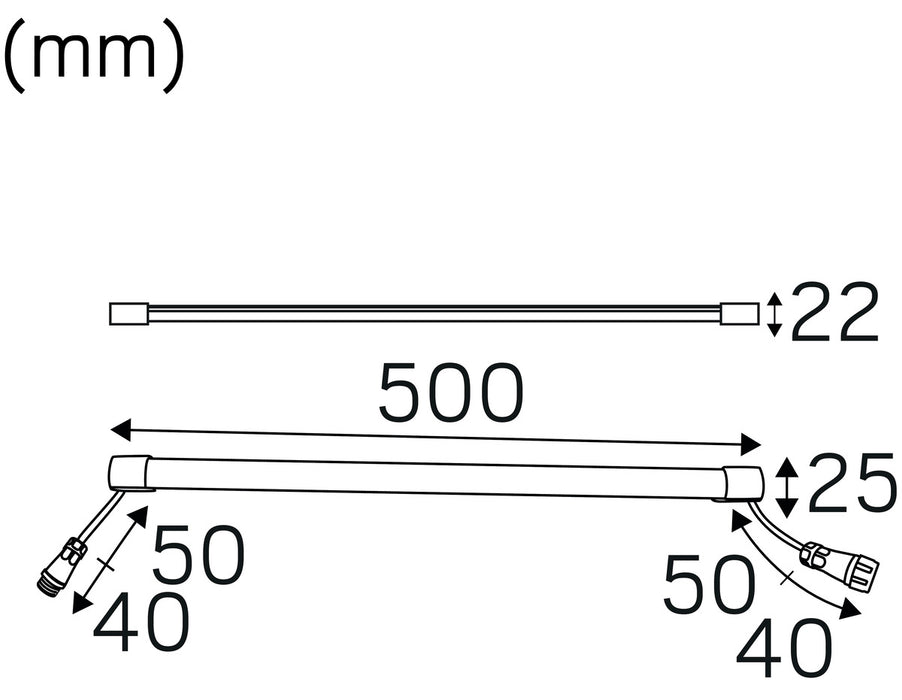 5,5W, 380lm, Heatline, IP44, 2700K, 500mm LED saunavalaisin Hidealite