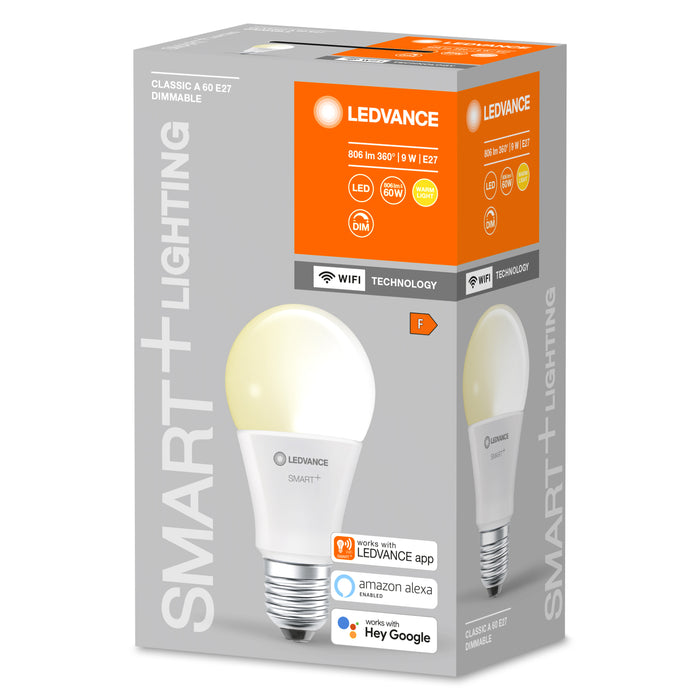 9W, 806lm Smart+ WiFi DIM, A60, E27, 2700K smart standard lamp LEDVANCE