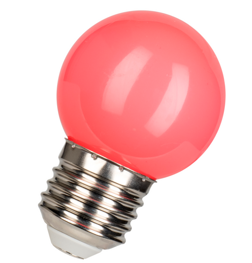 1W, 5lm Party Bulb LED Ball G45, E27 Pinkki LED-lamppu - Lumenled Oy