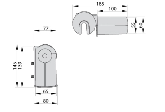 Kääntyvä katuvalaisimienpidike 60mm - Lumenled Oy