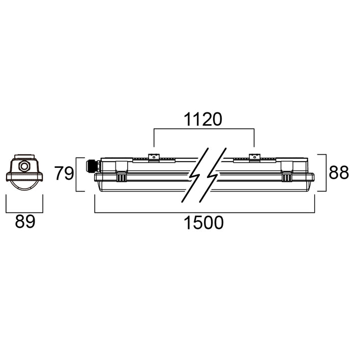 30W, 4200lm Resisto IP66, 1500mm, Gray Industrial lamp Sylvania