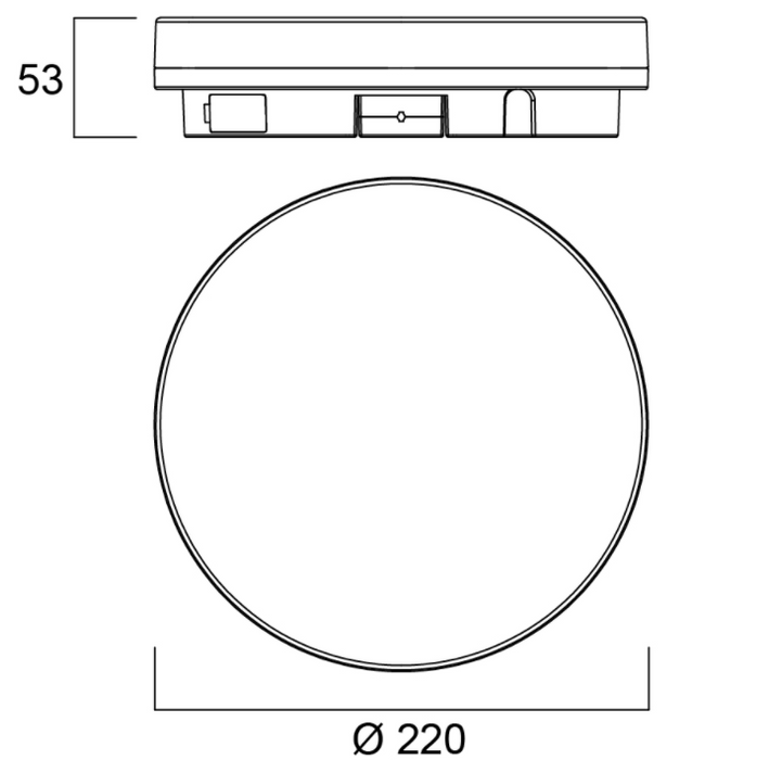 15W, 1500lm Start Surface Slim pyöreä IP54 LED-kattovalaisin -Sylvania - Lumenled Oy