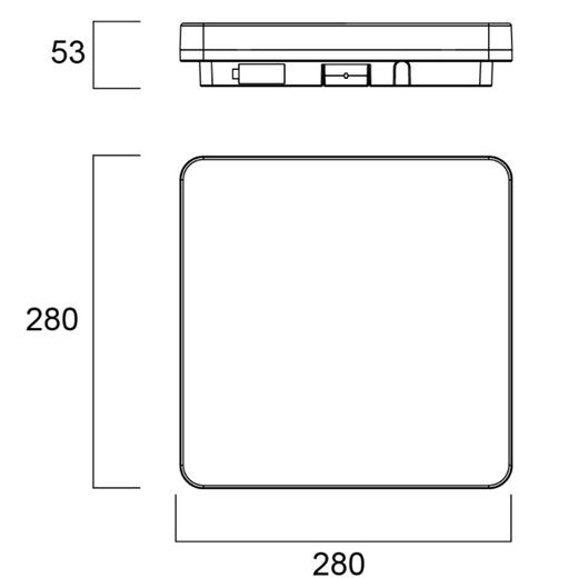 18W, 1900lm, Start Surface Slim neliö IP54 LED-kattovalaisin -Sylvania - Lumenled Oy