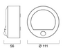 1,4W, 40lm Wall Circle Sense PIR 4000K LED-valaisin -Sylvania - Lumenled Oy