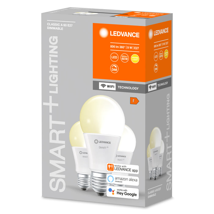 9W, 806lm Smart+ WiFi DIM, A60, E27, 2700K smart standard lamp LEDVANCE