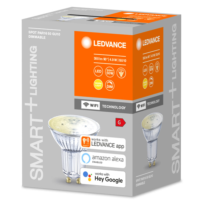 4.9W, 350lm Smart+ WiFi Spot DIM 45° GU10, PAR16, 2700K smart target lamp LEDVANCE