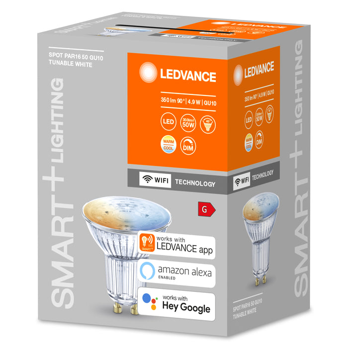 4.9W, 350lm Smart+ WiFi Spot Tunable 45° GU10, PAR16 smart spot lamp LEDVANCE