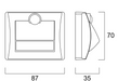 0,25W, 10lm Stair Sense PIR 4000K LED-valaisin -Sylvania - Lumenled Oy