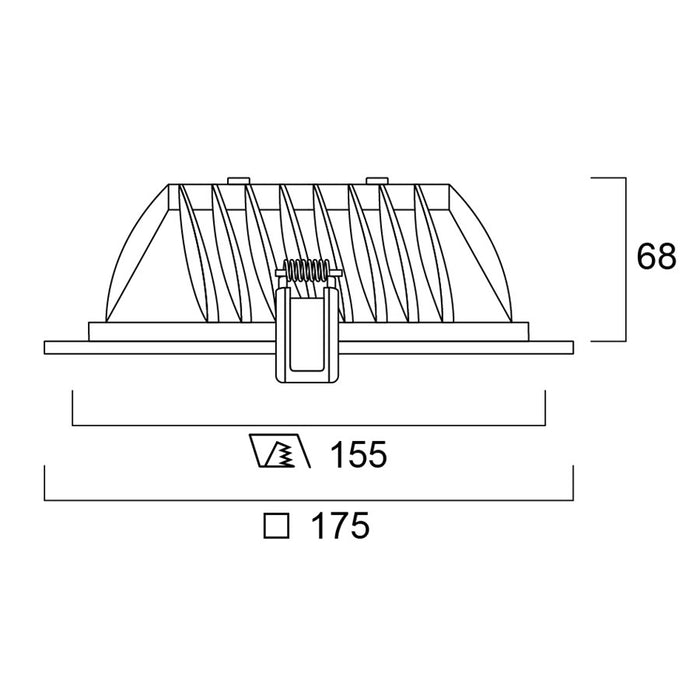 12W, 874lm, Syl-Lighter Square, IP44/IP20, IK02, 3000K, 175x175x68mm LED Alasvalo Sylvania